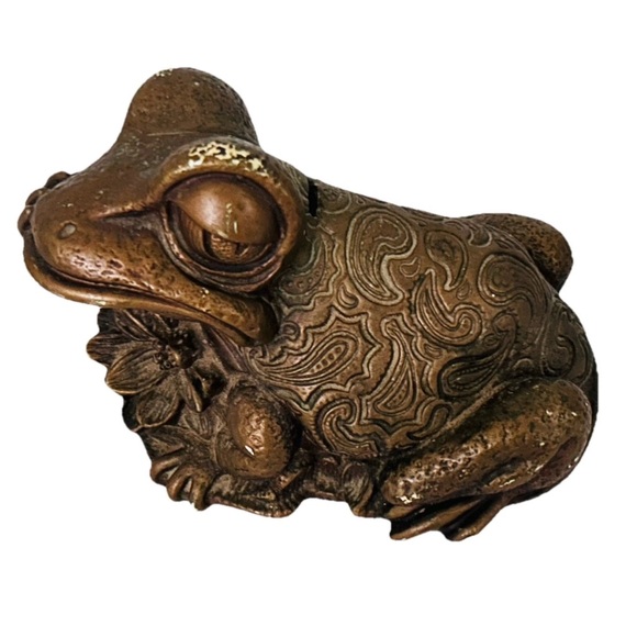 Universal Statuary Corp Other - Vintage 1968 Universal Statuary Corp Frog Piggy Bank Bronze Paisley